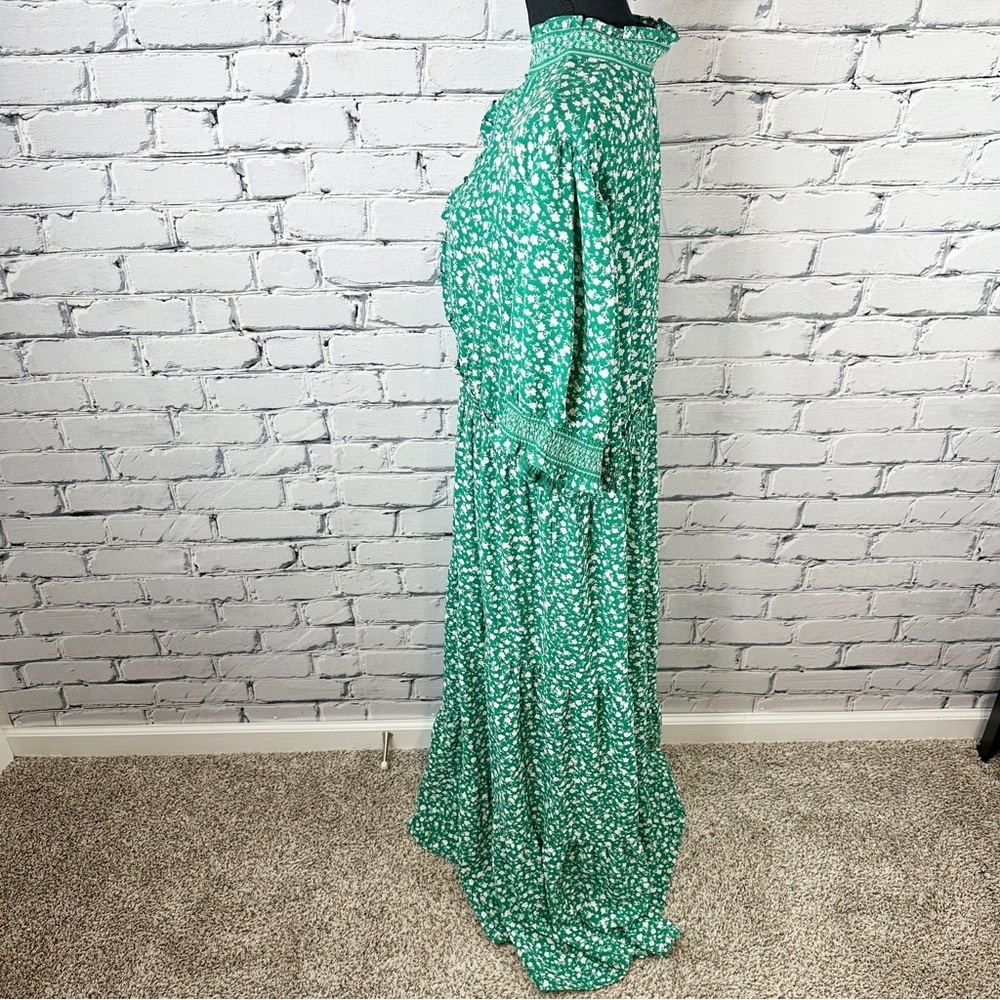 Adorne Floral Tiered Maxi Dress Size 22W Green Cottagecore Prairie Modest - Picture 3 of 14